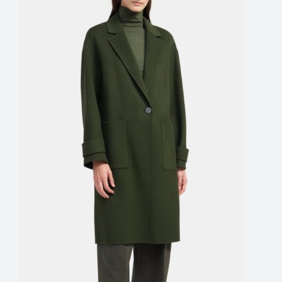 Theory Jackets & Blazers - Theory easy one button coat in Double-Face Wool-Cashmere Black Classic